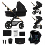 Universalus vežimėlis Kinderkraft Moov 2 3in1, Pure Black