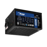 600W ATX Maitinimo Blokas Akyga AK-C1-600: P4+4, 2x PCI-E 6+2, 5x SATA, 3x Molex, APFC, 12cm Ventiliatorius
