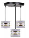 Pakabinamas &scaron;viestuvas Candellux PANDY 3x40W E27 Juodas Pagrindas Pilkai-Auksiniai Gaubtai
