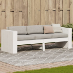 Trivietė sodo sofa, balta, 189x60x62cm, pu&scaron;ies medienos masyvas