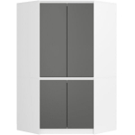 Kampinė spinta Akord S100 4D CLP, balta/pilka