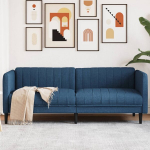 Trivietė sofa, mėlynos spalvos, audinys