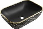 Praustuvas Mexen Rita Black Matt/Gold Pattern