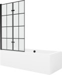 Vonia Mexen Cube su apdaila ir stiklo sienele, 170x80 cm + 100 cm (II)