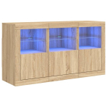 &Scaron;oninė spintelė su led lemputėmis, ąžuolo, 123x37x67cm
