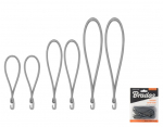 Tvirtinimo elastingų gumų su kabliukais rinkinys Bradas BUNGEE CORD HOOK, 2x18cm / 2x25cm / 2x40cm, pilki