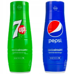 2x SODASTREAM KONCENTRATAS SYROP 7UP PEPSI