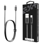 NEXT ONE Metalinis USB-A / Lightning MFi kabelis 1 m kosminės pilkos spalvos