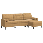 Trivietė sofa su pakoja, rudos spalvos, 210cm, aksomas