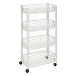 BASKET virtuvės vežimėlis ant ratukų, plastikinis, 46,5 x 25,5 x 79 cm