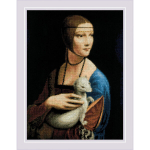 Siuvinėjimo kryželiu rinkinys Riolis. &bdquo;Ponia su ermine po L. da Vinci paveikslo&ldquo; 30x40 cm RIOL2222