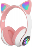 Vaiki&scaron;kos ausinės, Bluetooth belaidės ausinės vaikams, paaugliams, suaugusiems, ausinės Bluetooth ausinės su mikrofonu, ausinės katėms, mergaitėms, moterims &ndash; rožinės spalvos