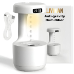 Antigravitacinis oro drėkintuvas su LED laikrodžiu ir &scaron;iltos &scaron;viesos naktine lempa Livman LZ599