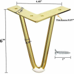 Furniture legs and feetGold Metal Furniture Legs: 4 Pack, 6 Inch for Cabinets & TV Stand DIY