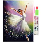 Deimantų siuvinėjimo mozaika balerina 30x40 cm