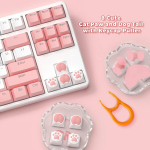 Mambasnake Cat Paws and Butts Mechanical Keyboard Key Caps, Pbt ir silikoniniai Nutedots, individualūs klavi&scaron;ų dangteliai, Mx jungikliai, rožiniai klaviatūros klavi&scaron;ų dangteliai, skirti 60% 65% 70% 100% (8 klavi&scaron;ai)