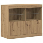 konfekcionierius su LED ap&scaron;vietimu Amatininkų ąžuolas 81x37x67 cm
