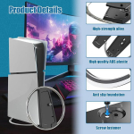 Lwtsrp vertikalus stovas ps5 slim konsolei, vertikalus stovas pagamintas i&scaron; abs nerūdijančio plieno, stovas playstation 5, playstation 5 slim discs ir digital, vertikalus stovas ps5 slim konsolei, juodas