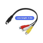 Vgol 2 x 4 kontaktų S-video į 3 Rca Av moteri&scaron;ką kabelį Tv/hdtv, vaizdo kamerai, Cd grotuvui, vaizdo magnetofonui, Dvr, Pvr, Dvd grotuvui, priedėliui, Pc, ne&scaron;iojamam kompiuteriui, Tv 0.3m
