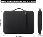 Roephy 16 colių ne&scaron;iojamojo kompiuterio dėklas, atsparus smūgiams, skirtas Dell Hp Pavilion Envy Lenovo Thinkpad Ideapad Asus Vivobook Macbook Pro 16 M3 M2 M1 Acer Lg, juodas