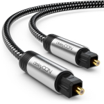 Deleycon 2 m Toslink optinis skaitmeninis audio kabelis su metaliniu ki&scaron;tuku ir nailono apvalkalu - Spdif &scaron;viesolaidinis kabelis