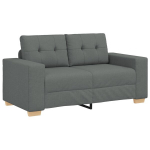 Sofa Set 3 dalių komplektas Tamsiai pilka Audinys Patvarus