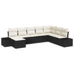 8 dalių sodo sofa rinkinys su pagalvėmis juodas poli ratanas