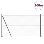 Heksagoninė Tvoros Pilka 1,2x100 m Plienas,Tvoros Stulpeliai su Pagrindo Plok&scaron;tėmis 13 vnt &Oslash;32mm 68,5cm Cinkuoto Plieno