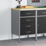 Darbo spinta Juoda 50x55x85 cm Plienas