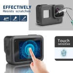 Tekcam silikoninis apsauginis dėklas ekrano apsauga, skirtas Gopro Hero 8, kameros silikoninis dėklas juodas + 6 stiklinių ekrano apsaugų + virvelė, suderinama su Gopro Hero 8, Go Pro Hero 8 Black priedai