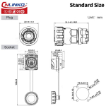 Cnlinko ym-20 rj45 vandeniui atspari jungties rinkinys, cat6 ethernet prievadas 8p8c dvigubas prievadas skydelio montavimo lizdai, ip68 vandeniui atspari jungtis (geltonas rj45 4 skylių rinkinys)