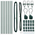 Tvoros stulpai 7 vnt Žalia &Oslash;32 mm 120 cm Cinkuotas plienas