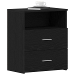 Naktiniai staliukai 2 vnt Black 50x32x60cm I&scaron; inžinerinės medienos