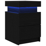 Naktinis staliukas su LED ap&scaron;vietimu Juoda 35x39x55 cm