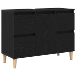 Kriauklės spintelė Juoda 80x33x60 cm I&scaron; inžinerinio medžio