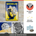 Nostalgic-art retro skardos ženklas, 20 x 30 cm, Michelin - Motorcycle Bibendum - dovana automobilių gerbėjams, originalus licencijuotas produktas (olp), pagamintas i&scaron; metalo, vintažinis dizainas, skardiniai ženklai su užra&scaron;ais, padangų dekoracija