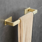 Nerūdijančio plieno rank&scaron;luosčių laikiklis su lipnia juosta, 38.5cm, matinio aukso