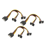 Baolongking Sata maitinimo kabelis 6" Sata 15 kontaktų ki&scaron;tukas į 2 x Sata 15 kontaktų lizdą (3 vnt.)