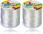 2 ritės elastinės juostelės apyrankėms 0,8 mm ir 1 mm 109 jardų apvali guminė elastinė juostelė apyrankėms nailoninis siūlas permatomas atsparus ply&scaron;imui karoliukų virvelė elastinė permatoma karoliukų siūlų apyrankės virvelė