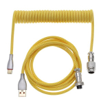 Emsea usb type c į usb-a mechaninės klaviatūros spiralinis kabelis 1.5m su nuimama aviacine jungtimi, skirtas žaidimų klaviatūrai, plan&scaron;etiniam kompiuteriui, mobiliajam telefonui
