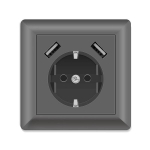 Lizdai su usb, (maks. 5 v 3.4 a) schuko lizdas usb įterptinė sistema 55 grynai balta blizgi sieninė rozetė tik 32 mm gylio (usb c balta (3.4 a))