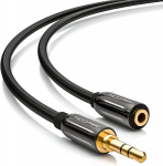 Deleycon 2 m stereo audio lizdo ilgiklis - 3.5 mm lizdo jungtis į 3.5 mm ki&scaron;tuką - Aux kabelis metalinis ki&scaron;tukas - juodas