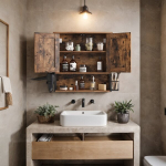 Vonios kabinetas, VASAGLE BBK123B01, 60x16x60 cm, Ruda-Juoda, Vannitoakapp, VASAGLE BBK123B01, 60x16x60 cm, Pruun-Must