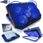 Au&scaron;inimo padas AABCOOLING Elektra, 5 Efektyvūs ventiliatoriai 92 mm, Tyli veikla &ndash; nuo 18 dB, RGB ap&scaron;vietimas, 2&times; USB, Reguliuojamas kampas, universal