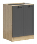 Virtuvinė spintelė BRW Junona Line K24-D2D/60/82, ruda/pilka
