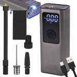 Akumuliatorinis dviračio ir automobilio elektrinio kompresoriaus siurblys, 10 barų, LCD ekranas
