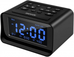 Skaitmeninis radijo žadintuvas su temperatūros ekranu Juodas