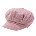 Kepurė su snapeliu "Beret Cap Retro British Style Peaked 8 Panel Cold Resistant Corduroy Women Octagonal Newsboy Cabbie Painter Hat Pink