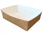 Gilūs kraftpopieriaus padėklai užkandžiams su mėlynėmis 20x14x6 cm 50 vnt., Gilūs kraftpopieriaus padėklai užkandžiams su mėlynėmis 20x14x6 cm 50 vnt.