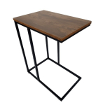 Naktinis staliukas ant ratukų, begryf, 50x35x60, tamsiai ruda spalva, juoda metalinė konstrukcija, loft stilius